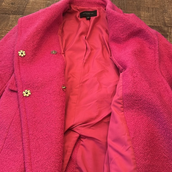 Ann Taylor XXS Petite Pink Notch Collar Wrap Coat with pockets - Picture 6 of 7